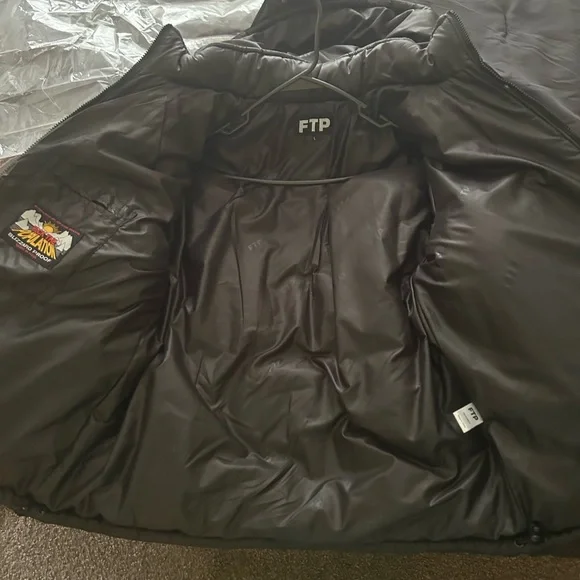 Black Puffer Jacket with Logo - Picture 6 of 10